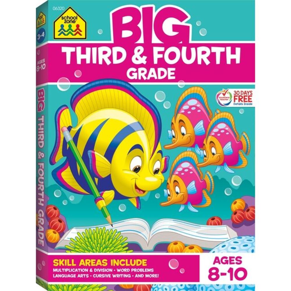 School Zone Big Third & Fourth Grade Workbook -- School Zone